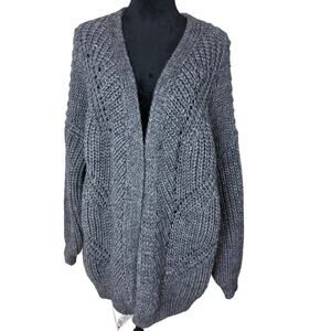 Elsamanda Gray Blend Cardigan - L Alpaca and Wool